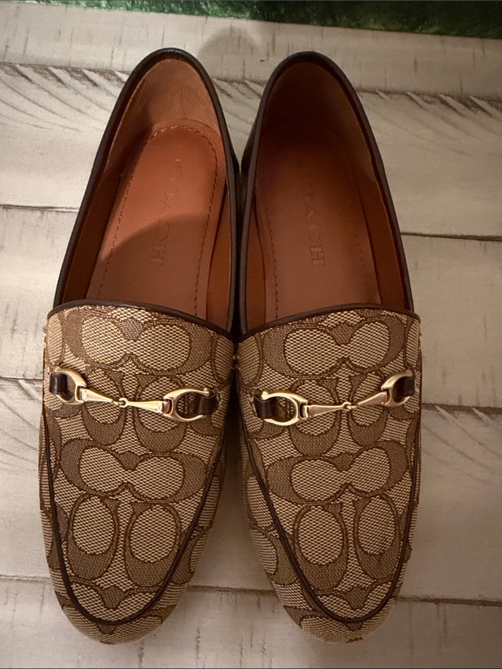 Coach Women's Signature Canvas Horsebit Loafer - Tan